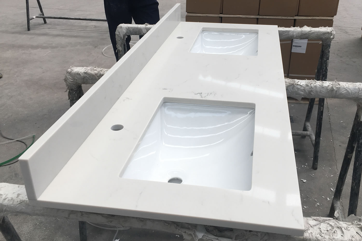 Super White Quartz Vanity Top