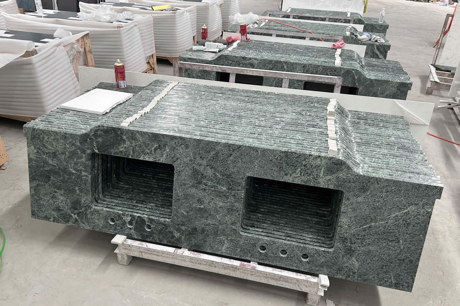 Indian Green Marble Vanity-top