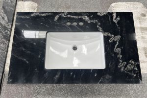 Jet Black Carton Package Vanity Top With Sink