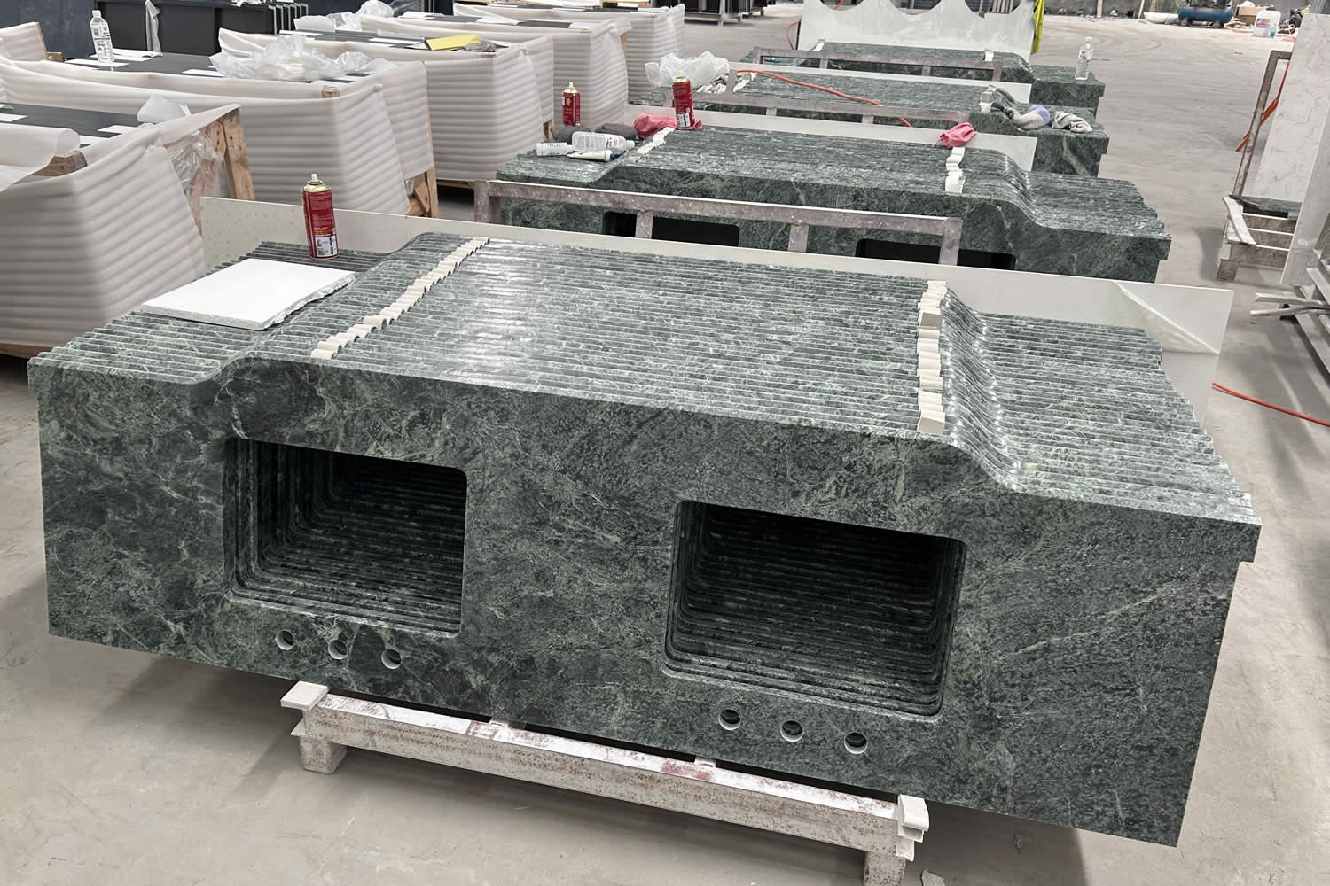 Indian Green Marble Vanity-top