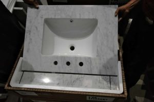 Bianco Carrara Vanity-top With Sinks Carton Packing