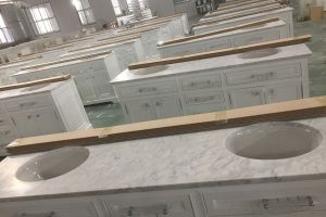 Bianco Carrara Vanity-top With Sinks Carton Packing